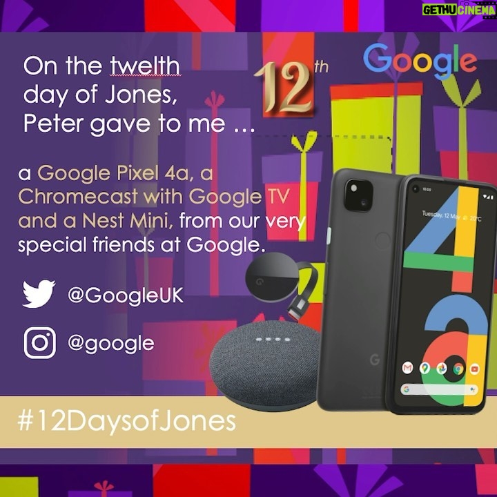 Peter Jones Instagram - I make it 10am, Day 12 and the final day of #12DaysOfJones is here. Today, I’m giving 3 of you the chance to win this amazing tech bundle from our friends at Google. For a chance to win follow the instructions below and make sure you’re following me on Instagram and Twitter: How to enter: 1. Follow @GoogleUK on Twitter & @google on Instagram and let me know you’ve done so using #12DaysofJones 2. Like this video on both Instagram & Twitter 3. Tag 3 friends on Instagram adding #12DaysofJones Good luck! #12DaysOfJones #google #madebygoogle #googlenestmini #googlechromecast #googlepixel4a Check out the T&Cs in my Bio.