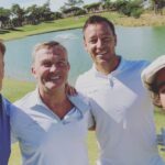 Peter Jones Instagram - Wonderful day playing golf with @bradderswalsh @johnterry.26 @maxevans13 . Very competitive towards the end with Brad & I managing to half the match on the last (double or quits). @bradderswalsh now taking up coaching.... see video it’s amazing! #golf #funny