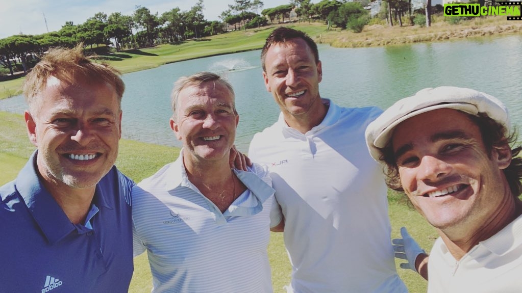 Peter Jones Instagram - Wonderful day playing golf with @bradderswalsh @johnterry.26 @maxevans13 . Very competitive towards the end with Brad & I managing to half the match on the last (double or quits). @bradderswalsh now taking up coaching.... see video it’s amazing! #golf #funny