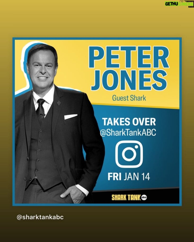 Peter Jones Instagram - Tonight it’s Shark Tank time and today I’m taking over the @sharktankabc insta account. It’s going to be fun. Come and join in. Then you can see me later as the show airs tonight on @abcnetwork at 8/7c