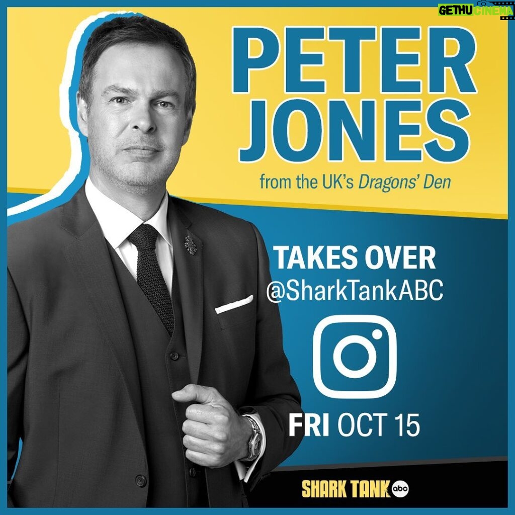 Peter Jones Instagram - Catch me on @sharktankabc insta tomorrow, Friday 15th October, for my takeover before a brand new episode at 8/7 central on @abcnetwork !! 🦈
