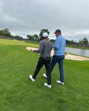 Peter Jones Instagram - It’s been the most incredible few days playing golf in the @jpmcmanusproam at @theadaremanor. First day was with the great @westwood_lee and the next day was with the legend @tigerwoods. Still can’t believe it happened 🐐
