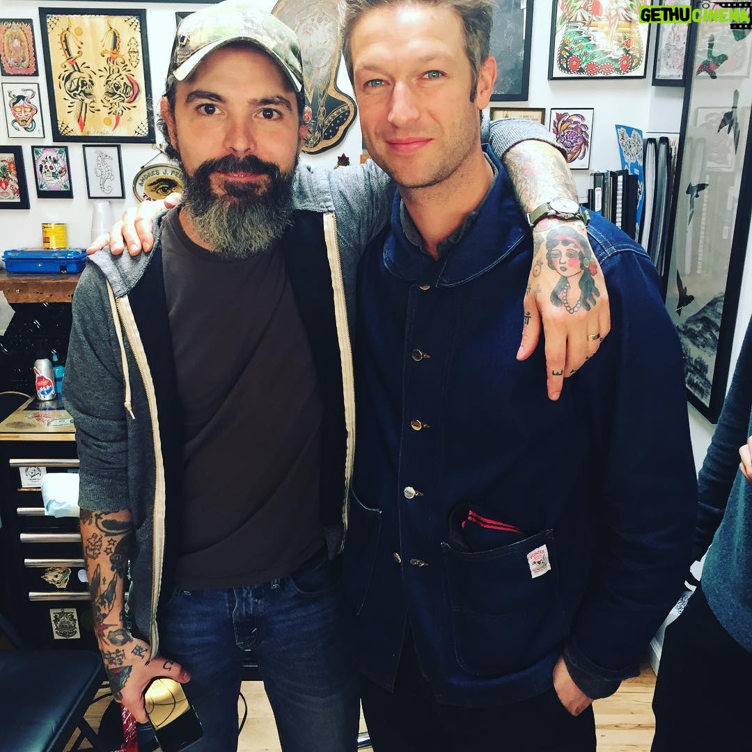 Peter Scanavino - 9K Likes - Hanging with my old friend @TheAndyPerez at #AlliedTattoo today. Flash tattoo event with all proceeds going to @TheJHF #supportsurvivors