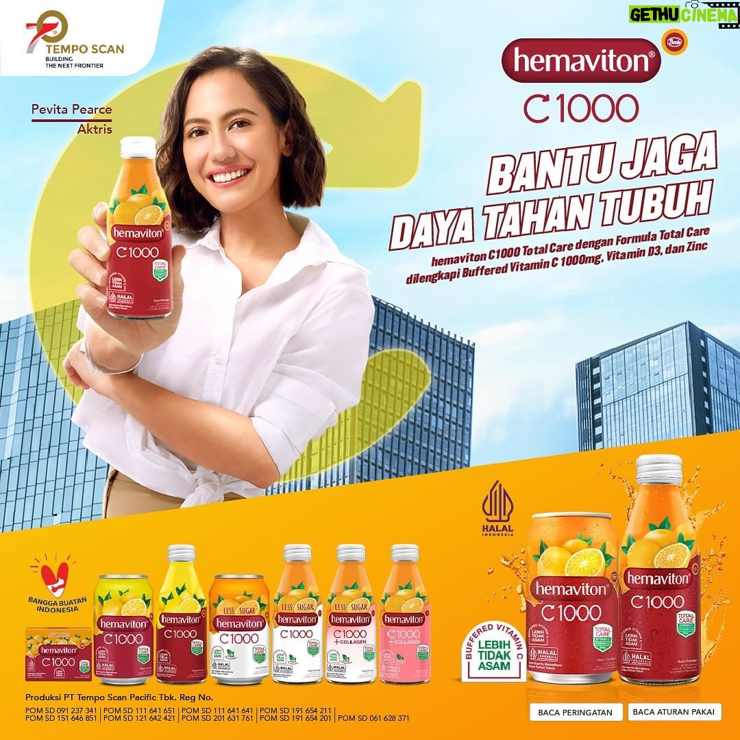 Pevita Pearce Instagram - hemaviton C1000 TOTAL CARE dengan formula TOTAL CARE dilengkapi Buffered Vitamin C 1000mg yang bersifat Lebih Tidak Asam sehingga lebih nyaman di lambung, Vitamin D3 untuk bantu mengaktifkan fungsi sel imun yang berperan penting menjaga imunitas, dan Zinc untuk bantu pembentukan antibodi. hemaviton C1000 Total Care, Boost Immune, Stay Fit! 🥰 #hemaviton #hemavitonC1000 #BoostImmuneStayFit