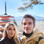 PewDiePie Instagram - Last photo from Japan. We went to the famous pagoda near Yamanashi to see Fuji-san up close🗻 very ebic