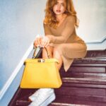Peyton List Instagram - Fall with @fendi @mrkimjones @silviaventurinifendi #fendi #FendiPeekaboo #ad