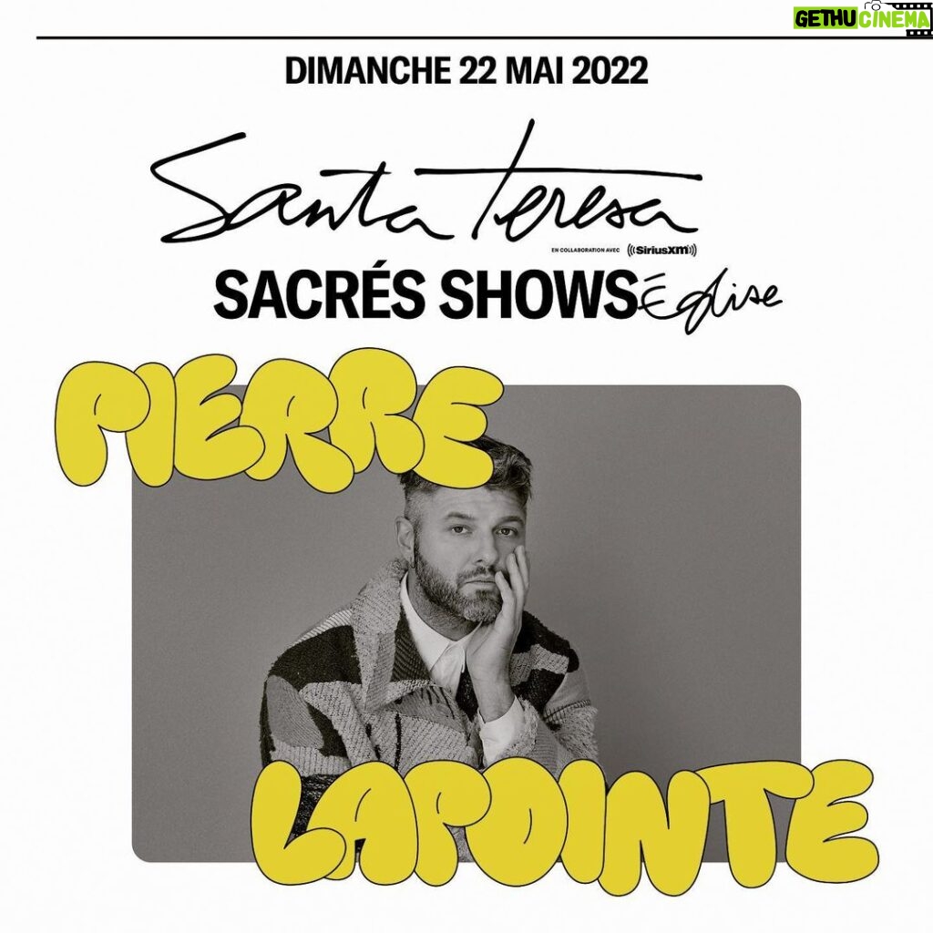 Pierre Lapointe Instagram - C’est demain!!!!! 😃😃😃 @santateresafest 💛💛💛 @sofianepamart @spectramusique