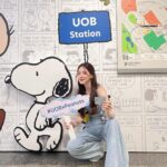 Pimchanok Luevisadpaibul Instagram - 💙🐶 👧🏻🧒🏻 #uobxpeanuts MRT พหลโยธิน