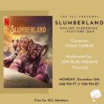 Pinar Toprak Instagram - Repost • Join us tomorrow, December 12th, for an Online Screening of SLUMBERLAND, followed by a Q&A with @pinartoprakcomposer, moderated by JON BURLINGAME (Variety) 🎶 ⁣ ⁣ MONDAY, December 12th⁣ 4:00 pm PT // 7:00 pm ET⁣ ⁣ Register at the link in our stories and bio!⁣ ⁣ Slumberland takes audiences to a magical new place, a dreamworld where precocious Nemo (Marlow Barkley) and her eccentric companion Flip (Jason Momoa) embark on the adventure of a lifetime. After her father Peter (Kyle Chandler) is unexpectedly lost at sea, young Nemo’s idyllic Pacific Northwest existence is completely upended when she is sent to live in the city with her well-meaning but deeply awkward uncle Phillip (Chris O’Dowd). Her new school and new routine are challenging by day but at night, a secret map to the fantastical world of Slumberland connects Nemo to Flip, a rough-around-the-edges but lovable outlaw who quickly becomes her partner and guide. She and Flip soon find themselves on an incredible journey traversing dreams and fleeing nightmares, where Nemo begins to hope that she will be reunited with her father once again. ⁣ ⁣ #slumberland #pinartoprak #jonburlingame #filmproducer #director #filmscore #filmmusic #composers #score #awardsseason #thescl #sclscreening