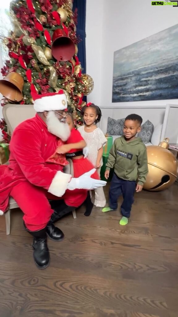Porsha Williams Guobadia Instagram - Core memory activated 🎉🎄❤️ #GuobadiaChristmas wonderful surprise for our 👑 princess and family! He came to check who was being naughty and who was being nice 🤔🤗😍🥰