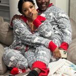Porsha Williams Guobadia Instagram - I think our best piece of furniture is my recliner! lol I used to sit in it all the time when I was pregnant with Pj to help relieve my hip pains! BUT now it’s the perfect snuggle chair for my whittle family we literally try to beat each other to get in it😂🤗 Oh and yes I force hubby to wear holiday onsies with me almost everyday day 😂🥰 3 christmas later with you ❤️