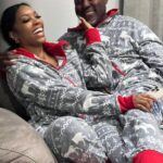 Porsha Williams Guobadia Instagram - I think our best piece of furniture is my recliner! lol I used to sit in it all the time when I was pregnant with Pj to help relieve my hip pains! BUT now it’s the perfect snuggle chair for my whittle family we literally try to beat each other to get in it😂🤗 Oh and yes I force hubby to wear holiday onsies with me almost everyday day 😂🥰 3 christmas later with you ❤️