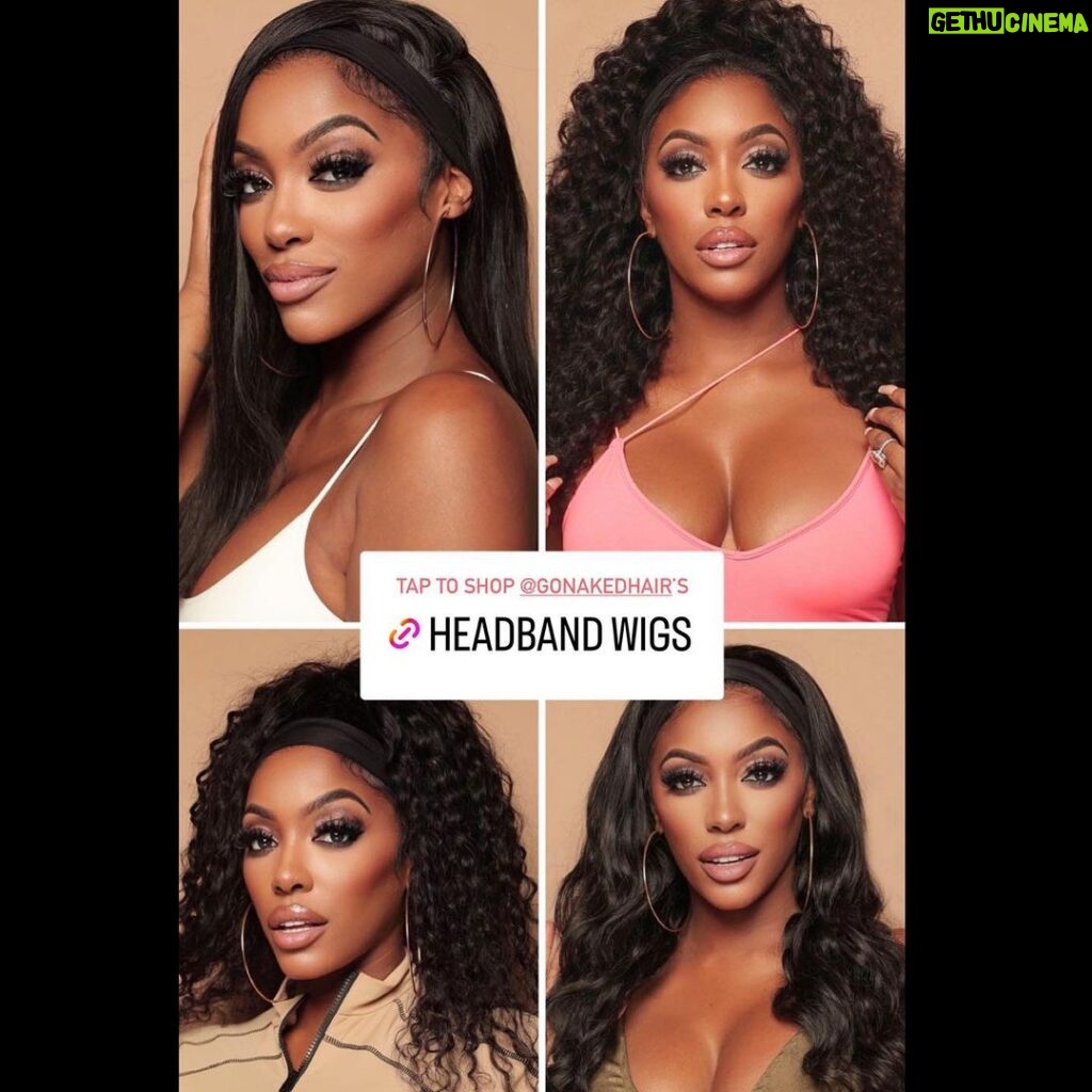 Porsha Williams Guobadia Instagram - @Gonakedhair wig are an easy choice ! Link in my bio! www.gonakedhair.com 🔥🔥 “Pop on and pop out”🙌🏾