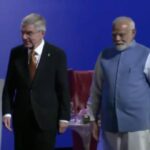 Prachee Shah Instagram - Humbled to have had this opportunity to be the Master of ceremonies at this Historic event ! Thank you Nita Ambani ji for this honour 🙏 Our honourable Prime Minister Shri Narendra Modi ji 🙏 and the IOC President Mr Thomas Bach at the opening ceremony of the 141st International Olympic committee session at the Nita Mukesh Ambani cultural centre in Mumbai . This event has been held in India after a gap of 40 years ! Grandness personified at the magnificent Grand Theatre ~NMACC . Kudos to the entire team ! जय हिंद 🇮🇳 . @narendramodi @nmacc.india #IOC #iocsession #nmaccindia #olympics #narendramodi #nitaambani #pracheeshahpaandya #india #jaihind Nita Mukesh Ambani Cultural Centre