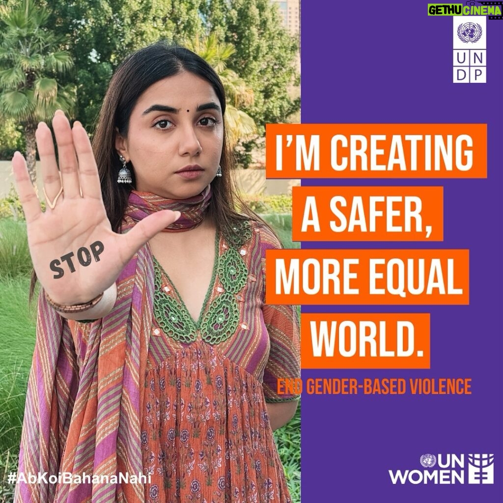Prajakta Koli Instagram - Break the silence, speak out! 📢💬 Stand with our Youth Climate Champion @mostlysane & @undpinindia to put a STOP 🖐 to #GenderBasedViolence. Together, we can create a 🌍 free from fear and violence. #AbKoiBahanaNahi @unwomenindia