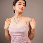 Pranitha Subhash Instagram - V-Day vibe 💗 For the Valentine’s day episode of Dhee! 💗 Styled by @officialanahita Outfit: @viralmantra @_bayaofficial_ Jewellery: @adornablesbysonalimehra Style team: @pranathivarma.k Pic: @epics_by_pradeep