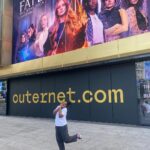 Precious Mustapha Instagram – We on a billboard baby! 💐🥹 Tottenham Court Road