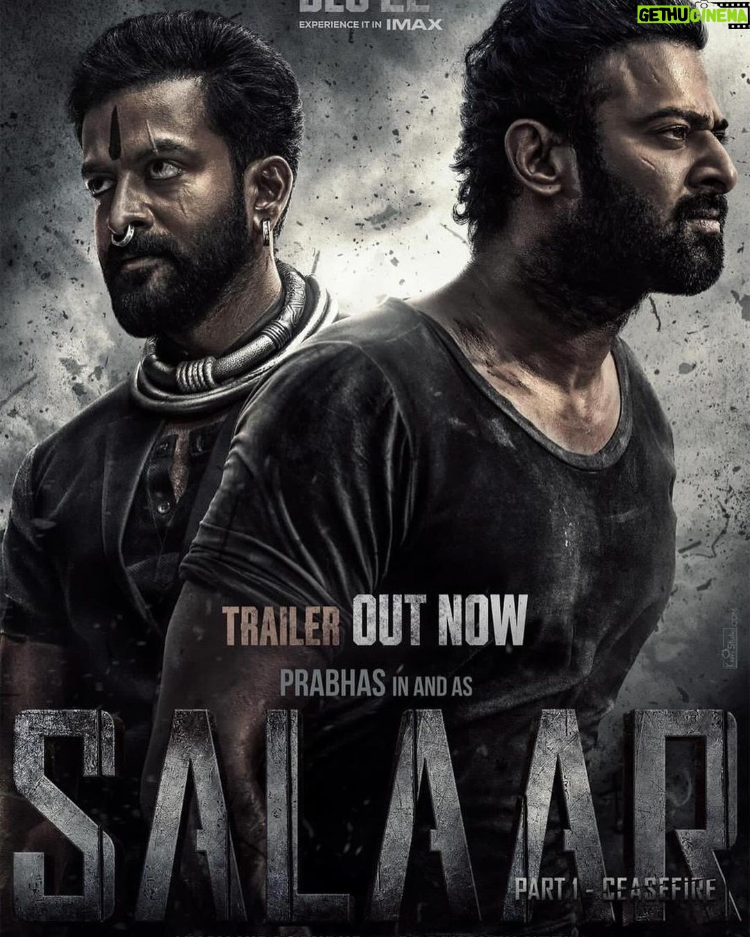Prithviraj Sukumaran Instagram - ๐๐ฅ๐๐๐ฌ๐โฆ๐โฆ๐๐ข๐ง๐๐ฅ๐ฒโฆ๐๐๐ช๐ฎ๐๐ฌ๐ญ! Unleashing #SalaarTrailer: https://bit.ly/SalaarTrailer #Salaar #SalaarCeaseFire @actorprabhas #PrashanthNeel @hombalefilms @vkiragandur @shrutzhaasan @iamjaggubhai_ @sriya_reddy @garuda_ram_official @actorsimha @hombalegroup @bhuvanphotography @ravibasrur @shivakumarart @chalapathi477 @anbariv_action_director @kishorekotumphotography @salaarthesaga @prithvirajproductions #salaarceasefireondec22