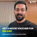 Prithviraj Sukumaran Instagram - 'Salaar - Part 1: Ceasefire' is all set to hit the big screens from tomorrow & here's your chance to get a movie voucher for it! 😍🎟️ Simply add min. ₹500 to your @paytm Payments Bank Wallet & get a ₹100 Movie Voucher for Salaar! Redeem this using code 'SALAAR' while booking your tickets, link in bio 🍿 . . . . . #salaar #salaarceasefire #salaarthesaga #prabhas #prithviraj #prithvirajsukumaran #salaarceasefireondec22 #prithvirajfans @salaarthesaga @hombalefilms @therealprithvi @paytmbank