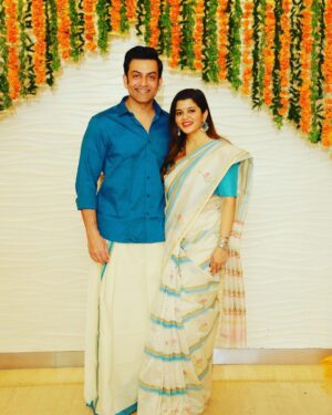 Prithviraj Sukumaran Instagram - Onam 2023🌸❤️🫶