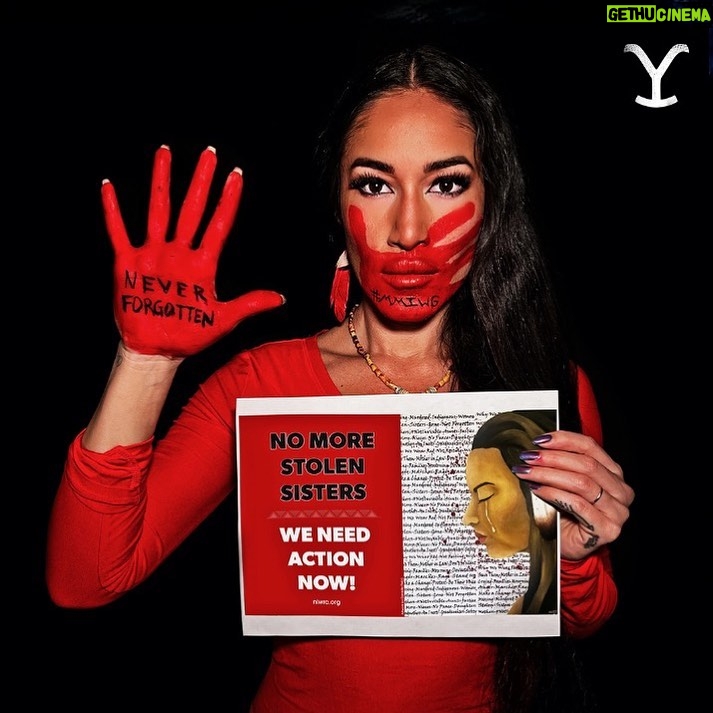 Q'orianka Kilcher Instagram - NO MORE STOLEN SISTERS! For far too long the high number and rate of missing and murdered indigenous women, girls, two-spirit, & trans has gone largely ignored. Here are some facts about violence against Native Women: they are murdered at a rate 10X higher than the national average. 96% of rapes are perpetrated by non-Native men, but non-Native offenders are rarely prosecuted on tribal lands. Cases of missing and murdered indigenous woman often go underreported and untracked. This is unacceptable. We must continue to educate and raise awareness on this crisis to help amplify those voices who are seldom heard. Lets honor their lives and memories by continuing to push for visibility, change and action for all future generations! #MMIWG2ST Lets keep moving forward! ✊🏽🤍 Resist! Persist! Repeat! #MMIWGActionNow #NoMoreStolenSisters #MMIWG #NIWRC  #neverforgotten 📸 by @adamvillasenor @yellowstone @nicsheridanofficial