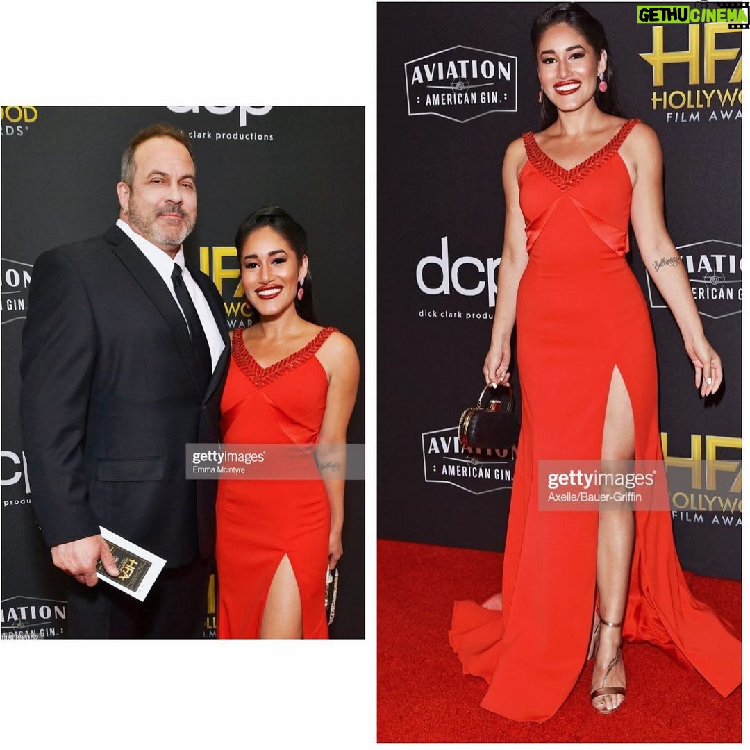 Q'orianka Kilcher - 1.4K Likes - Had such a wonderful time with @grantrobertsfit at the #hollywoodfilmawards. You are always the best company Grant! 😊 I Kept singing the lady in red song the whole night haha 😂thanks to @dimitryl @regardstylehouse for the fierce dress💃🏽 @ginasbeverlyhills and @colorbymattrez for always takin care of my skin and hair🙌🏽🖤#ladyinred #ladyinred💋 #workhardplayhard