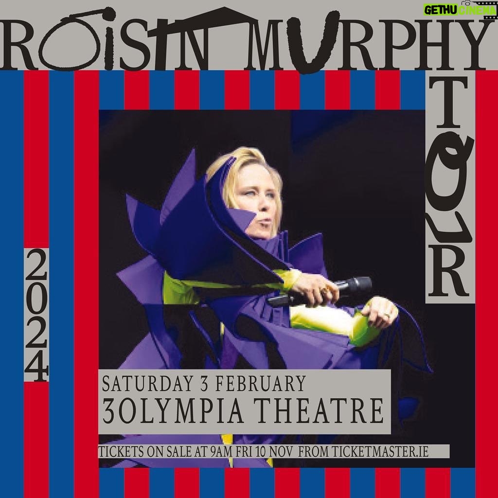 Róisín Murphy Instagram - DUBLIN show added! So happy to announce I’m coming home to play the @3olympiatheatre on the 3rd of February. The Full Show! With my wonderful band and crew. Musically and visually we will bring everything we’ve got... Please bring yourselves! 🥰💕 🎟️ Tickets on sale 9am Fri 10th Nov @tmie #roisinmurphy #roisinmurphylive #dublin #3olympiatheatre