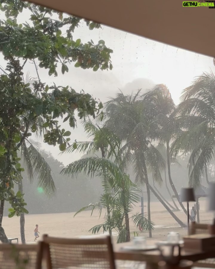 Race Wong Instagram - Love the vibe of the new @blukouzina at Sentosa’s Palawan beach. Weather was perfect until it rained and still I enjoyed watching my kids play in the rain. A refreshing experience from our city living. . . . #interiors #hotspot #trending @thedreamrproject