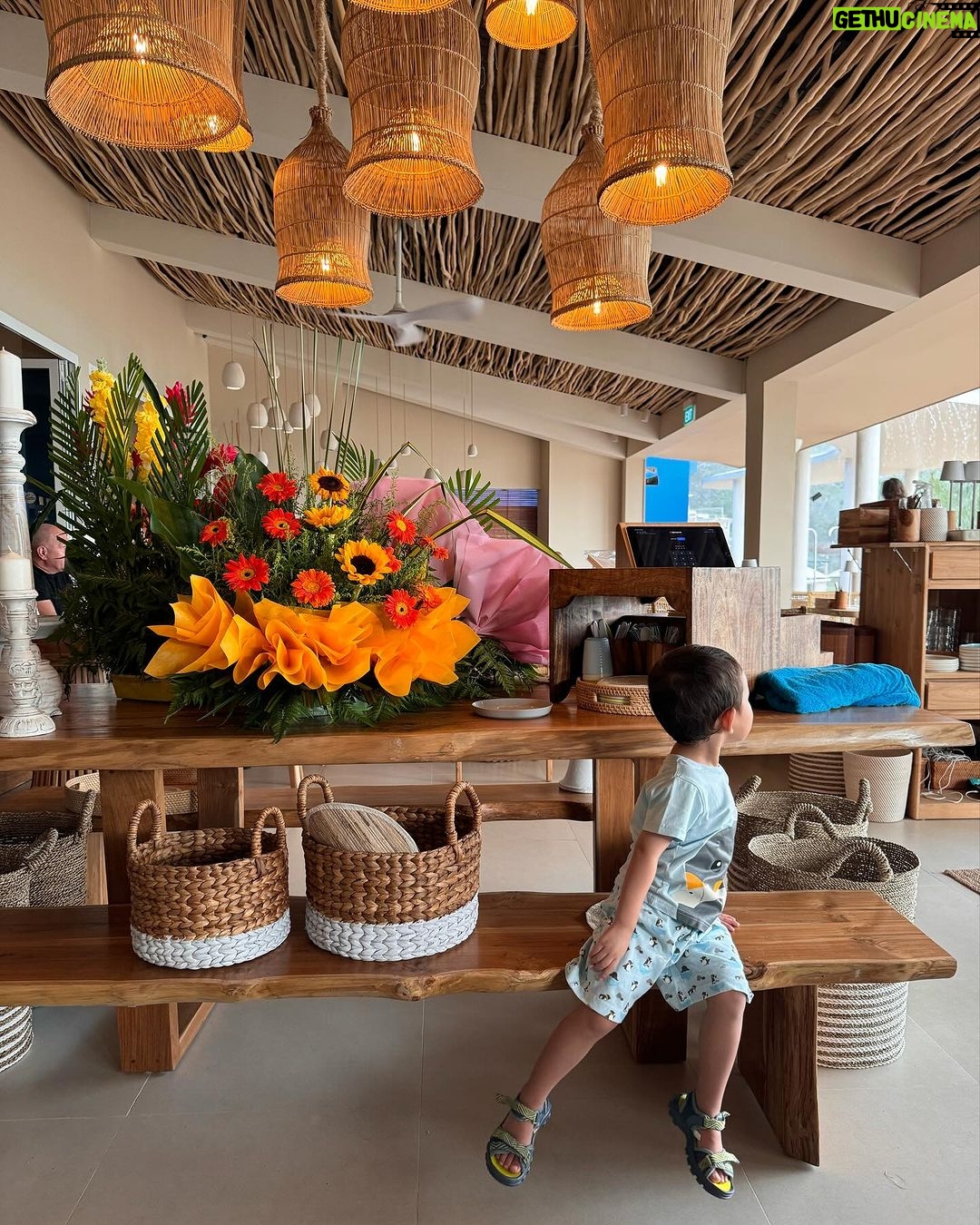Race Wong Instagram - Love the vibe of the new @blukouzina at Sentosa’s Palawan beach. Weather was perfect until it rained and still I enjoyed watching my kids play in the rain. A refreshing experience from our city living. . . . #interiors #hotspot #trending @thedreamrproject