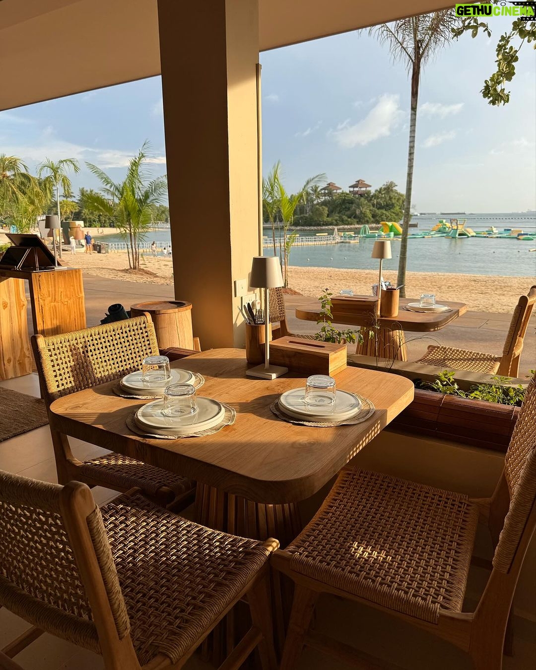 Race Wong Instagram - Love the vibe of the new @blukouzina at Sentosa’s Palawan beach. Weather was perfect until it rained and still I enjoyed watching my kids play in the rain. A refreshing experience from our city living. . . . #interiors #hotspot #trending @thedreamrproject