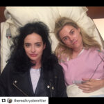Rachael Taylor Instagram - Sometimes JJ and TW can get a bit dark but not IRL 😂 #repost @therealkrystenritter ・・・ Sometimes you just have to get in bed with @rachaelmaytaylor 😂😂 - She looked so comfy, I was tired, I climbed in bed with her in between takes and we laughed to hysterics. This is how we keep it fun behind the scenes. 👯‍♀️👯‍♀️ #jessicajones