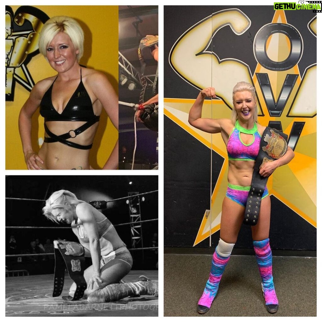 Rachel Kelvington Bostic Instagram - Throwback! February 1, 2020 I returned to @ovwwrestling and won the Women’s title 🤩 I feel like I may need to make a return soon. It’s been awhile. The last pic is my first ever wrestling promo pic 😖 #throwback #tbt #throwbackthursday #ovw #ovwwrestling #prowrestling #womenswrestling Louisville, Kentucky
