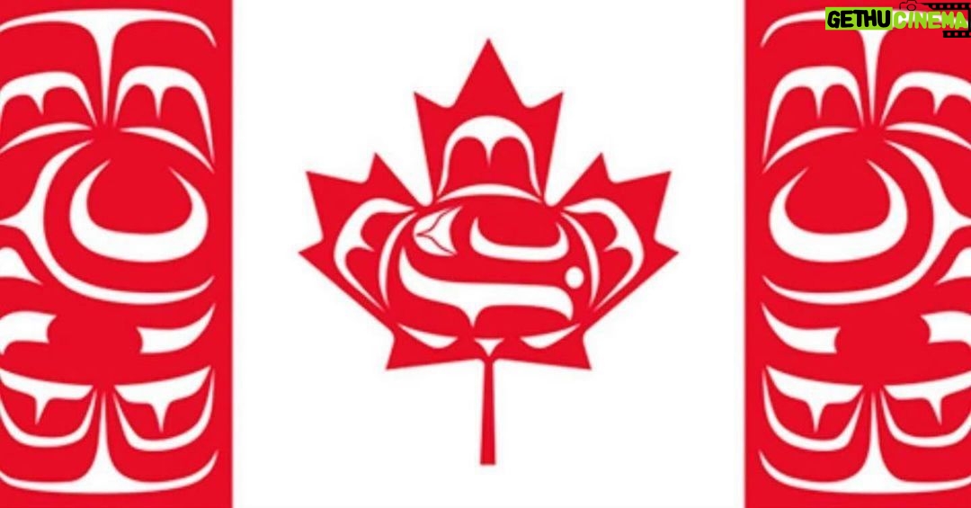 Rachel Roberts Instagram - Honoring Indigenous Peoples Day on this Canadian Thanksgiving…. Sending love and light out to the world today. 🙏🏻❤️ The Canadian Native Flag by Kwakwaka’wakw artist Mulidzas-Curtis Wilson