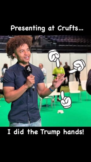 Radzi Chinyanganya Instagram - When your mate calls you to say that you’ve been presenting on @channel4 @crufts with “Trump hands” 😆😆😆🫣🫣🫣🤦🏾‍♂️🤦🏾‍♂️🤦🏾‍♂️

#tv #dog #crufts #birmingham #channel4