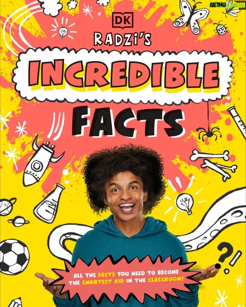 Radzi Chinyanganya Instagram - SO chuffed to say that my book is officially out!! It’s Publication Day 🙌🏾🙌🏾 It teaches young people how to be the cleverest kid in the classroom of life! In school to be “clever” generally means doing well in a subject, and that amounts to knowing a lot, about a little. In life however… how clever you ARE, is actually how clever you APPEAR. As your intelligence is determined by the conversations you have, and interactions you make. So being able to do that, in any conversation, is actually about knowing a little about a lot. So hopefully learning some of the incredible facts in this book will make you appear to know something about almost anything, and so… really flipping clever!!! Get your copy 🕺🏾🕺🏾 https://geni.us/IncredibleFactsDK #dkpublishing #book #read #facts #kids