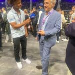 Radzi Chinyanganya Instagram - What an absolute privilege, for one of the world’s most talented on-screen performers to interview Christoph Waltz!! #hollywood #greatness #actor #sarcasm Excel Arena, London