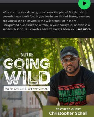 Rae Wynn-Grant Instagram - We made history with Season 2 of my podcast #GoingWild with @pbsnature. The gorgeous orchid as a wrap gift was unexpected, & allowed me a moment to think about how profound of a show we’ve made. I’m Thankful today and every day for the production team from #GreatFeelingStudios, our fearless leader @stevesteinberg (the digital genius Danielle Broza), the leadership over at PBS Nature, and more than anything - to our INCREDIBLE guests who told tales of adventures with wild animals paired with the mental-emotional journey that nobody else saw. Check out these fabulous Black wildlife scientists, our fabulous podcast that is full of surprises, and give these wonderful world-changers a follow ✌🏾 
Do you know someone who should be on Season 3? Drop their name below!