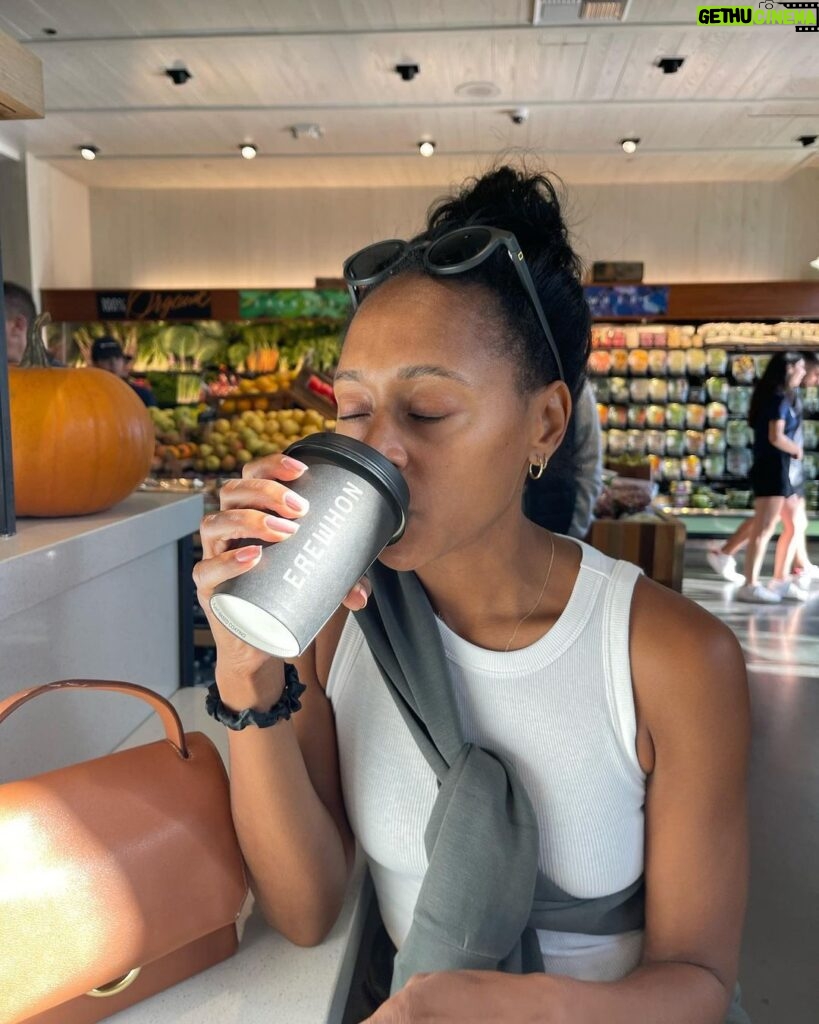 Rae Wynn-Grant Instagram - No pics from my bday yesterday except this one of me drinking a $15 latte that tasted like heaven & promised to make 37 the best year yet ✨💫
