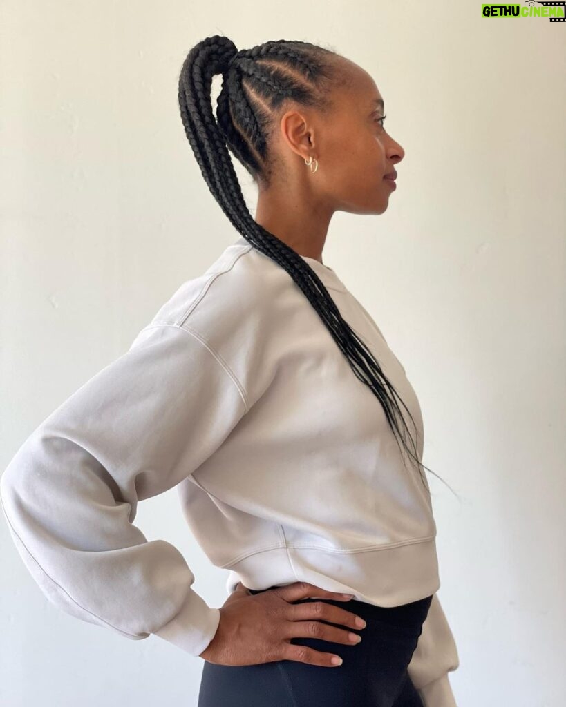 Rae Wynn-Grant Instagram - A lot’s been going on since I last posted (personally & in the world) but would rather focus on how I got my hair braided & look like a @onepeloton instructor & managed to wear a white shirt for a full half-day before getting it stained. It’s the little things sometimes. Also, we’ve been living with a blank bedroom wall for almost 2 years - pls send art recs 🙏🏾. Braids by @alicianicole186 Paparazzi pics by @daveseligman Unintentionally asymmetrical ear piercings by @clairesstores circa 1991 Santa Barbara, California