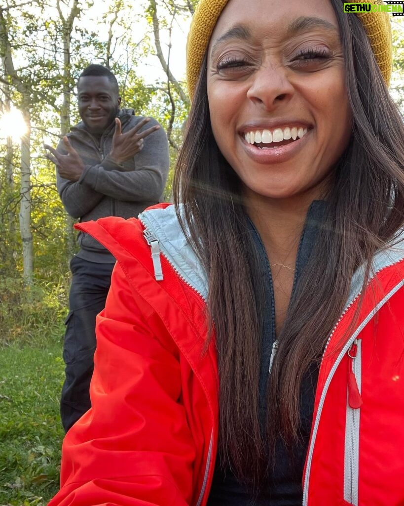 Rae Wynn-Grant Instagram - Coming your way all week - The International Adventures of Rae &...this guy 👆🏾😉. Who is @patrick_aryee you ask? He is a seasoned host for international natural history shows (check him out all over @bbcearth), a nature-lover, thrill seeker, travel nut, former micro-biologist, and new friend. We spent much of September & October all over Canada filming a show we’re super excited about (details coming in 2022) about nature, wildlife (duh), and wild ecosystems. I like to call it The Rae & Patrick show, but in reality I was just a very enthusiastic guest and am very honored that he & the production team at @cineflixmedia had me 🤗🐻🌲. Stay tuned for a week of reels showing the science & the fun 😉