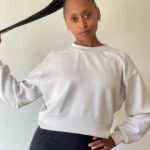 Rae Wynn-Grant Instagram - A lot’s been going on since I last posted (personally & in the world) but would rather focus on how I got my hair braided & look like a @onepeloton instructor & managed to wear a white shirt for a full half-day before getting it stained. It’s the little things sometimes. Also, we’ve been living with a blank bedroom wall for almost 2 years - pls send art recs 🙏🏾. Braids by @alicianicole186 Paparazzi pics by @daveseligman Unintentionally asymmetrical ear piercings by @clairesstores circa 1991 Santa Barbara, California