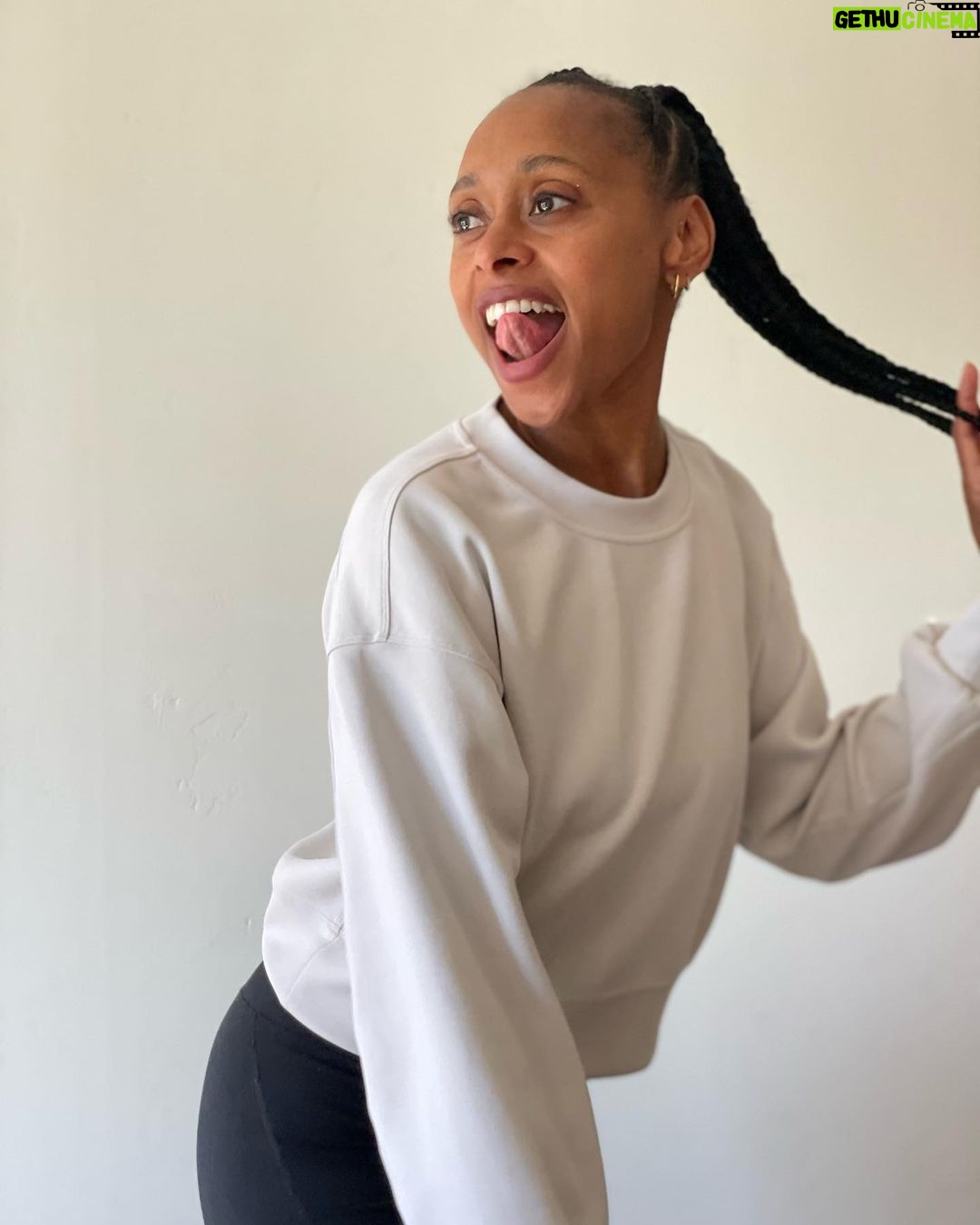 Rae Wynn-Grant Instagram - A lot’s been going on since I last posted (personally & in the world) but would rather focus on how I got my hair braided & look like a @onepeloton instructor & managed to wear a white shirt for a full half-day before getting it stained. It’s the little things sometimes. Also, we’ve been living with a blank bedroom wall for almost 2 years - pls send art recs 🙏🏾. Braids by @alicianicole186 Paparazzi pics by @daveseligman Unintentionally asymmetrical ear piercings by @clairesstores circa 1991 Santa Barbara, California
