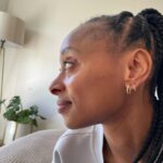 Rae Wynn-Grant Instagram - A lot’s been going on since I last posted (personally & in the world) but would rather focus on how I got my hair braided & look like a @onepeloton instructor & managed to wear a white shirt for a full half-day before getting it stained. It’s the little things sometimes. Also, we’ve been living with a blank bedroom wall for almost 2 years - pls send art recs 🙏🏾. Braids by @alicianicole186 Paparazzi pics by @daveseligman Unintentionally asymmetrical ear piercings by @clairesstores circa 1991 Santa Barbara, California