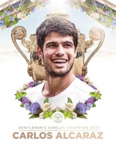 Rafael Nadal Instagram - Enhorabuena @carlitosalcarazz . Nos has dado una alegría inmensa hoy y seguro que nuestro pionero en el tenis español, Manolo Santana, también ha estado animando allá dónde esté como miembro de Wimbledon al que hoy te has unido. Un abrazo muy fuerte y a disfrutar del momento ¡¡¡Campeón!!! 🇪🇸🎾 @wimbledon