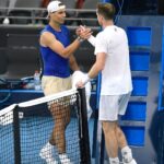 Rafael Nadal Instagram - Thanks @andymurray for a great practice today. Good luck at the tournament my friend! Pat Rafter Arena