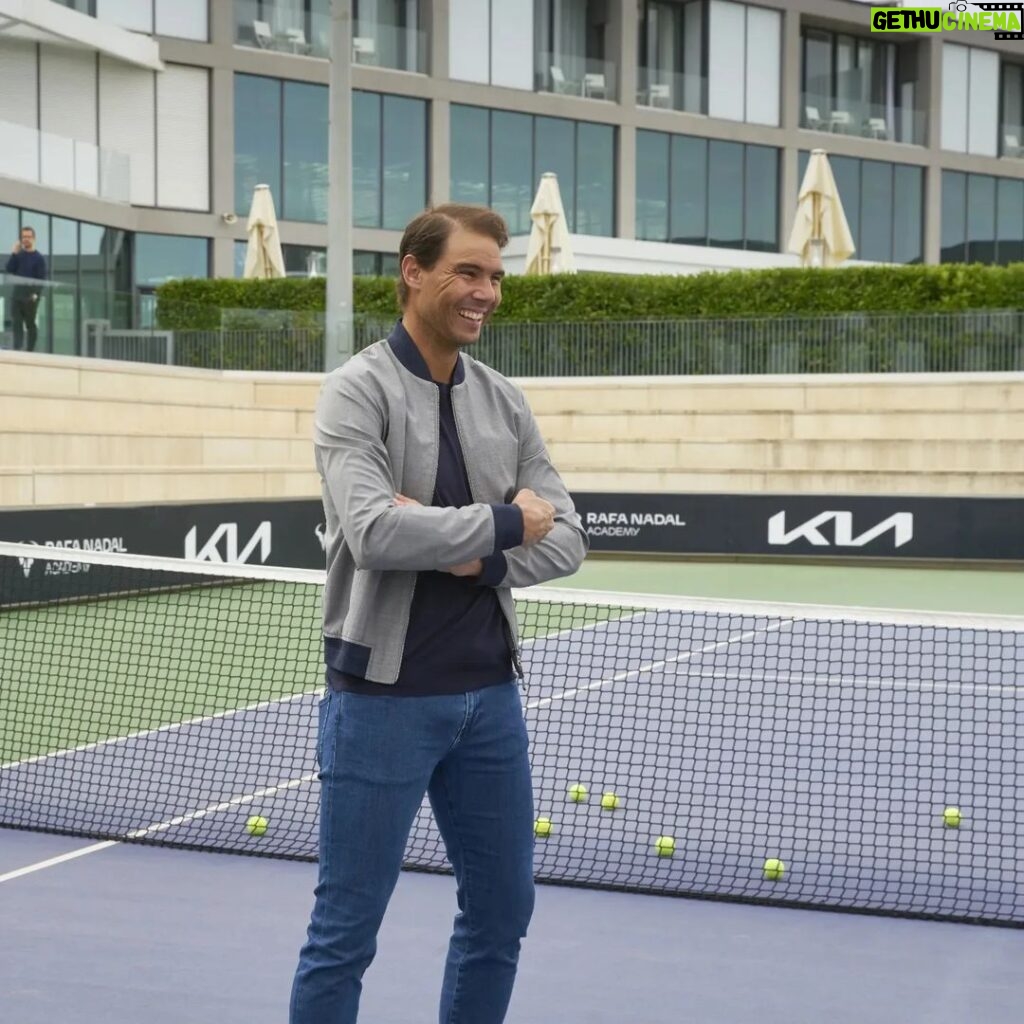 Rafael Nadal Instagram - We have had many inspirational journeys together, both on the court and on the road. But giving others the chance to create their own inspiration is our combined goal. This week, we gave our guests the chance to move on court at the @rafanadalacademy - inspiring them through movement and through tennis. What movement helps create your inspiration? #Kia #MovementThatInspires #RoadToInspiration #KiaEV6GT
