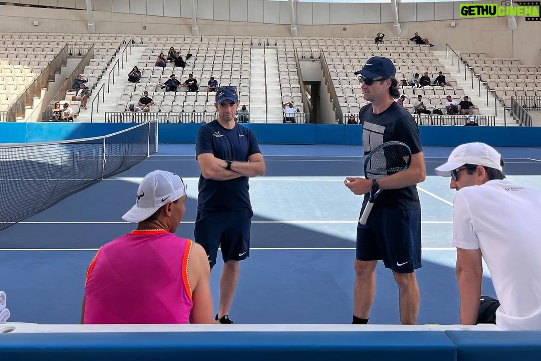 Rafael Nadal Instagram - Hi all. Back at home in Mallorca, wanted to share with you all some pictures of my stay in Kuwait these past days. Great week of work! 💪🏻 📸 @cocodubreuilphoto / @rafanadalacademykuwait Rafa Nadal Academy