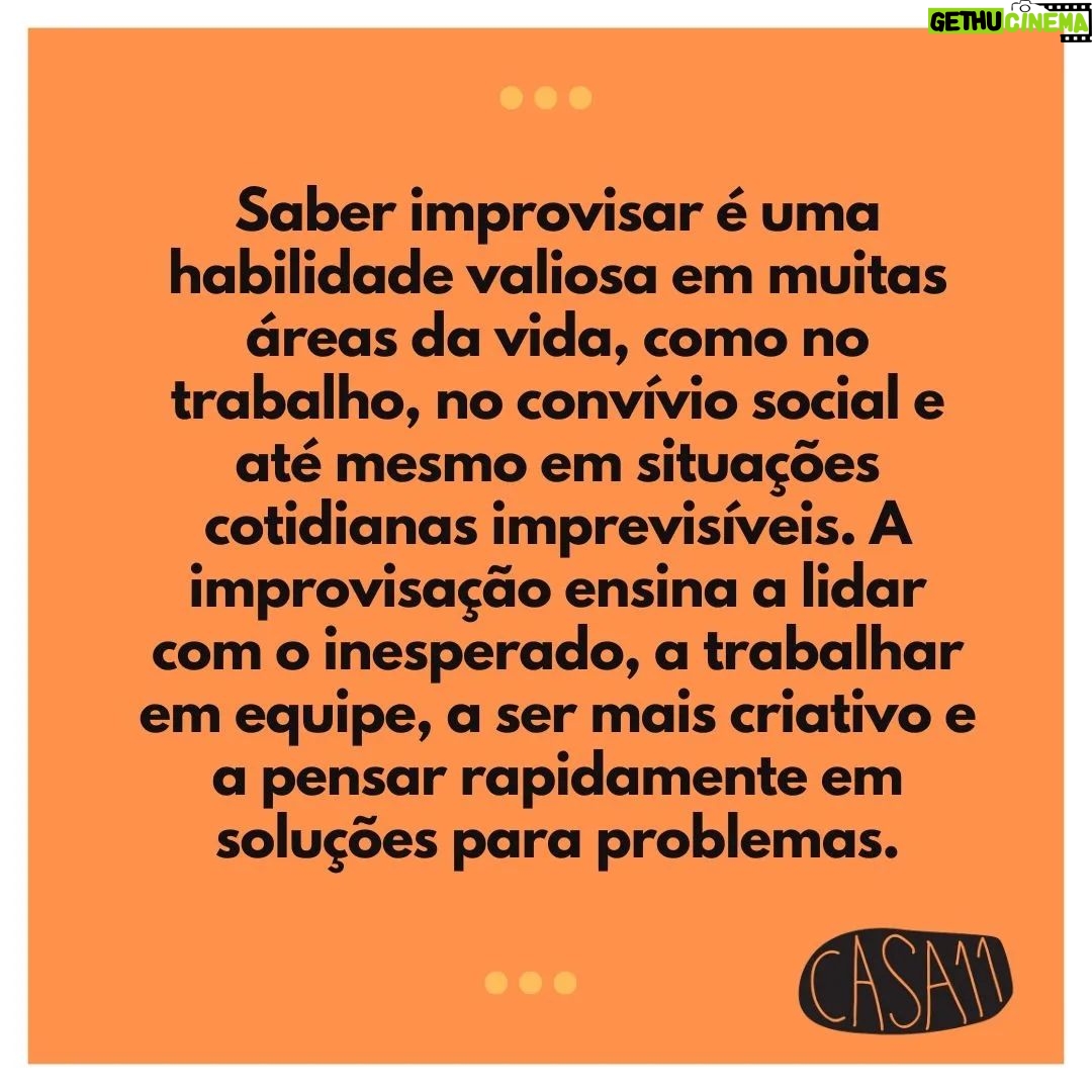 Rafael Pimenta Instagram - Com técnicas e exercícios divertidos, você pode aprender a improvisar de forma espontânea e confiante. Aproveite a chance de aprender a improvisar e desenvolver habilidades valiosas para a vida! Inscreva-se agora no workshop de improvisação com Rafael Pimenta na Casa 11 nos dias 14, 15 e 16/4. Não perca essa oportunidade única de se divertir enquanto aprende a lidar com o inesperado e desenvolve sua criatividade e trabalho em equipe. 🎭 Workshop de Improviso 14, 15 e 16 de Abril sexta das 19:30 às 10:30 sábado e domingo das 14:00 às 18:30 Para mais informações acesse nosso site, www.casa11.com.br (tem link direto pra ele na descrição do nosso perfil), chame a gente no whatsapp (11) 93474 2015 ou fale pra gente aqui nos comentários que você tem interesse que a gente te chama para mais detalhes 🙃 #casa11 #palhaço #escoladeteatro #palhaçaria #narizvermelho #clown #cursodeteatro #cursodepalhaço #comédia #humor #palhacese #improviso #WorkshopDeImproviso #RafaelPimenta
