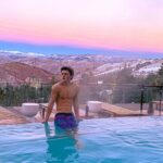 Rainer Dawn Instagram - Lance and I were absolutely vibin in this hot tub. 5 ft apart cuz I’m shy. ✌️💉 Stein Eriksen Residences