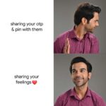 Rajkummar Rao Instagram - Sharing is caring, unless it's your bank account details, otp, pin or password ❤️ Never click an unknown link ❌ #RahoDoKadamAagey